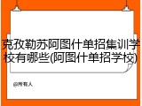 克孜勒苏阿图什单招集训学校有哪些(阿图什单招学校)