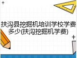 扶沟县挖掘机培训学校学费多少(扶沟挖掘机学费)