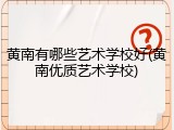 黄南有哪些艺术学校好(黄南优质艺术学校)