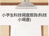 小学生科技调查报告(科技小调查)