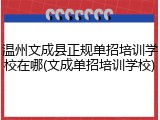 温州文成县正规单招培训学校在哪(文成单招培训学校)