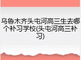 乌鲁木齐头屯河高三生去哪个补习学校(头屯河高三补习)