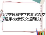 武汉交通科技学校和武汉交通学校(武汉交通两校)