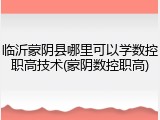 临沂蒙阴县哪里可以学数控职高技术(蒙阴数控职高)