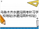 乌鲁木齐水磨沟高考补习学校地址(水磨沟高补校址)