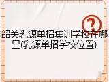 韶关乳源单招集训学校在哪里(乳源单招学校位置)