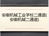 安徽机械工业学校二通道(安徽机械二通道)