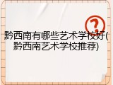 黔西南有哪些艺术学校好(黔西南艺术学校推荐)