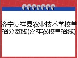 济宁嘉祥县农业技术学校单招分数线(嘉祥农校单招线)