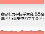 泰安电力学校学生会成员名单照片(泰安电力学生会照)