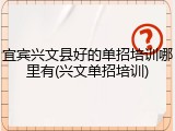宜宾兴文县好的单招培训哪里有(兴文单招培训)