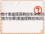 喀什麦盖提县数控车床培训地方在哪(麦盖提数控培训)