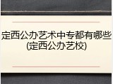 定西公办艺术中专都有哪些(定西公办艺校)