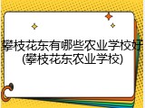 攀枝花东有哪些农业学校好(攀枝花东农业学校)