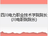 四川电力职业技术学院院长(川电职院院长)