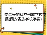 西安最好的私立贵族学校学费(西安贵族学校学费)