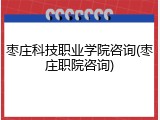 枣庄科技职业学院咨询(枣庄职院咨询)