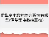 伊犁奎屯数控培训职校有哪些(伊犁奎屯数控职校)