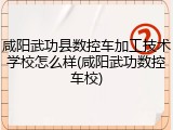 咸阳武功县数控车加工技术学校怎么样(咸阳武功数控车校)