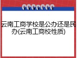 云南工商学校是公办还是民办(云南工商校性质)