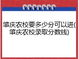肇庆农校要多少分可以进(肇庆农校录取分数线)