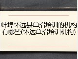 蚌埠怀远县单招培训的机构有哪些(怀远单招培训机构)