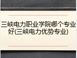 三峡电力职业学院哪个专业好(三峡电力优势专业)