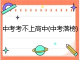 中考考不上高中(中考落榜)