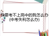 快要考不上高中的我怎么办(中考失利怎么办)