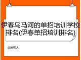 伊春乌马河的单招培训学校排名(伊春单招培训排名)