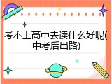 考不上高中去读什么好呢(中考后出路)