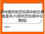 滨州最好的艺校高中的分数线是多少(滨州艺校高中分数线)