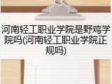 河南轻工职业学院是野鸡学院吗(河南轻工职业学院正规吗)