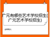 广元有哪些艺术学校招生(广元艺术学校招生)
