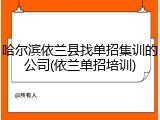 哈尔滨依兰县找单招集训的公司(依兰单招培训)