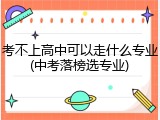 考不上高中可以走什么专业(中考落榜选专业)