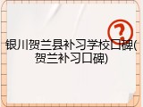 银川贺兰县补习学校口碑(贺兰补习口碑)