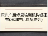 深圳产后修复培训机构哪里有(深圳产后修复培训)