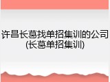 许昌长葛找单招集训的公司(长葛单招集训)