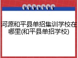 河源和平县单招集训学校在哪里(和平县单招学校)