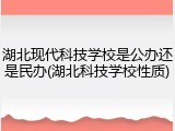 湖北现代科技学校是公办还是民办(湖北科技学校性质)