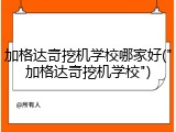 加格达奇挖机学校哪家好("加格达奇挖机学校")