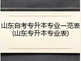 山东自考专升本专业一览表(山东专升本专业表)