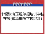 十堰张湾正规单招培训学校在哪(张湾单招学校地址)