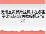 抚州宜黄县数控机床在哪里学比较快(宜黄数控机床培训)