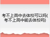 考不上高中去体校可以吗(考不上高中能去体校吗)
