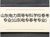 山东电力高等专科学校春考专业(山东电专春考专业)