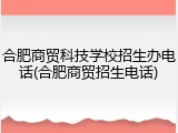 合肥商贸科技学校招生办电话(合肥商贸招生电话)