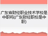 广东省财经职业技术学校是中职吗(广东财经职校是中职)