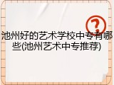 池州好的艺术学校中专有哪些(池州艺术中专推荐)